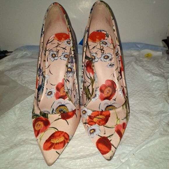 Aldo Women's Floral Pump Heels Bold Pattern Office Siren Cocktail Party Size 9 - Picture 1 of 9